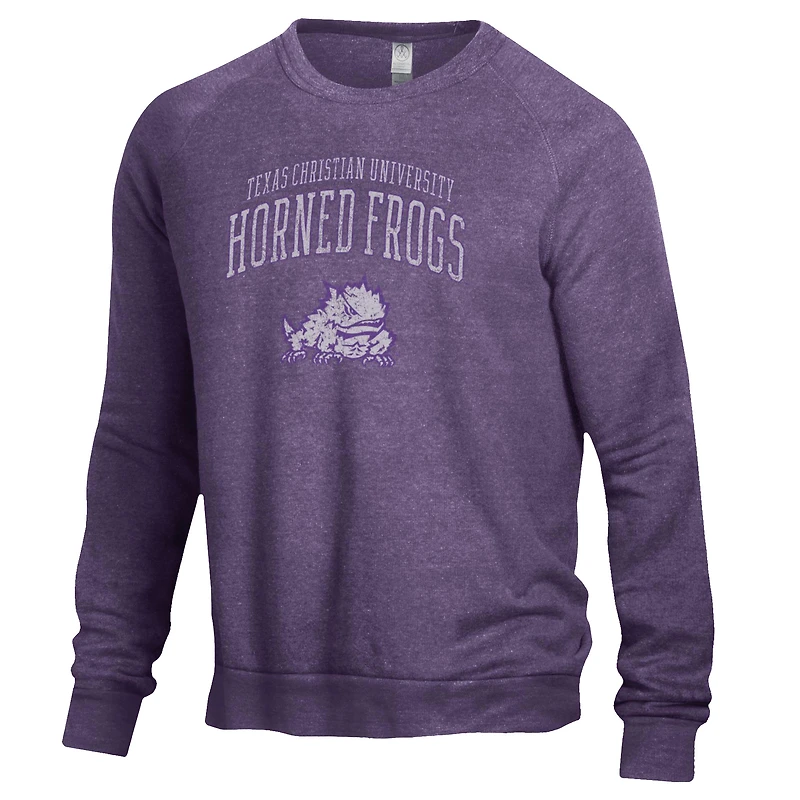 Men's Alternative Apparel Heathered Purple TCU Horned Frogs The Champ Raglan Pullover Sweatshirt