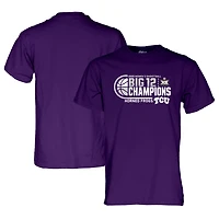 Men's Blue 84  Purple TCU Horned Frogs 2025 Big 12 Women's Basketball Conference Tournament Champions Locker Room T-Shirt