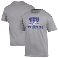 Men's Champion Heather Gray TCU Horned Frogs Varsity T-Shirt