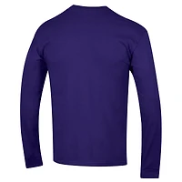 T-shirt à manches longues violet Champion TCU Horned Frogs pour homme avec logo Arch Over et 2 coups