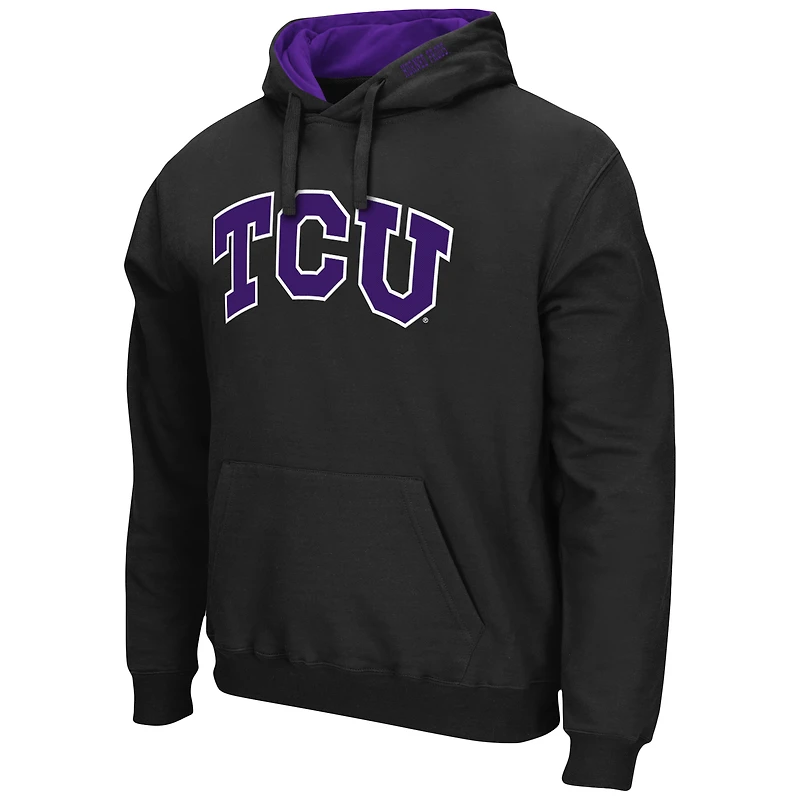 Sweat à capuche Colosseum Black TCU Horned Frogs Arch & Logo 3.0 pour homme