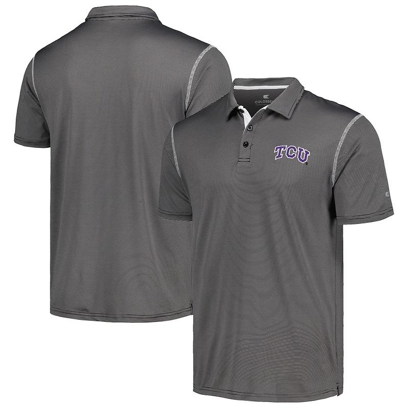 Men's Colosseum  Black TCU Horned Frogs Cameron Polo