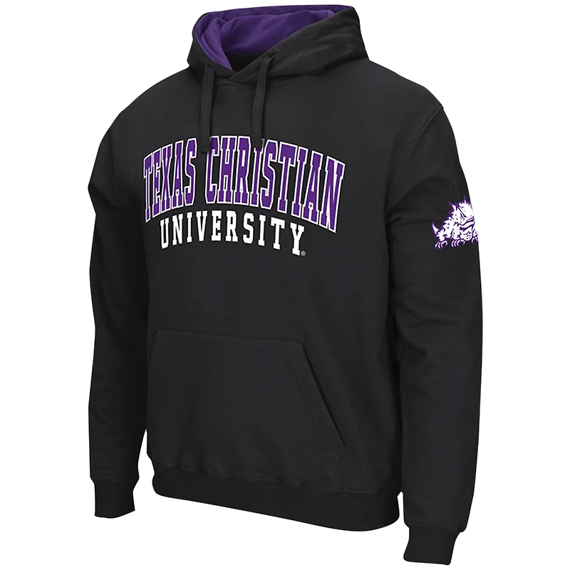 Men's Colosseum Black TCU Horned Frogs Double Arch Pullover Hoodie