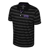 Polo noir Colosseum pour homme, motif Milk Steak, Horned Frogs de TCU
