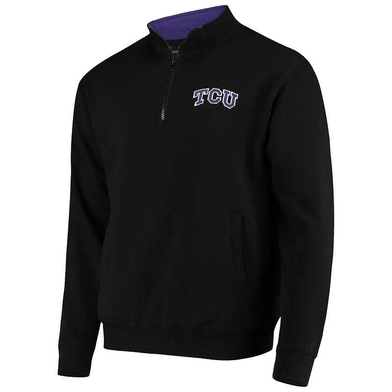Men's Colosseum Black TCU Horned Frogs Tortugas Logo Quarter-Zip Jacket