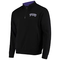 Men's Colosseum Black TCU Horned Frogs Tortugas Logo Quarter-Zip Jacket