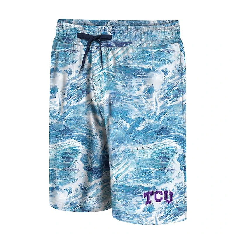 Colosseum Blue TCU Horned Frogs Realtree Aspect Ohana Short de bain pour homme