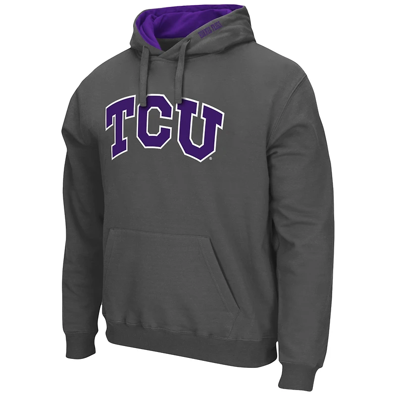 Men's Colosseum Charcoal TCU Horned Frogs Arch & Logo 3.0 Pullover Hoodie