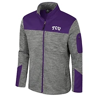 Men's Colosseum  Gray/Purple TCU Horned Frogs Guard Full-Zip Jacket