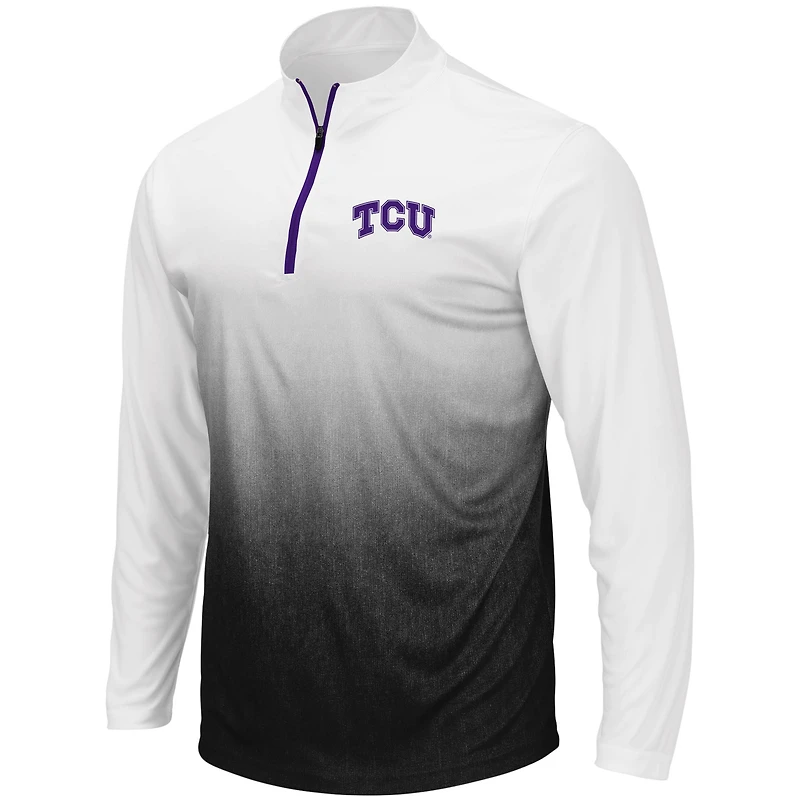 Men's Colosseum Gray TCU Horned Frogs Magic Team Logo Quarter-Zip Jacket