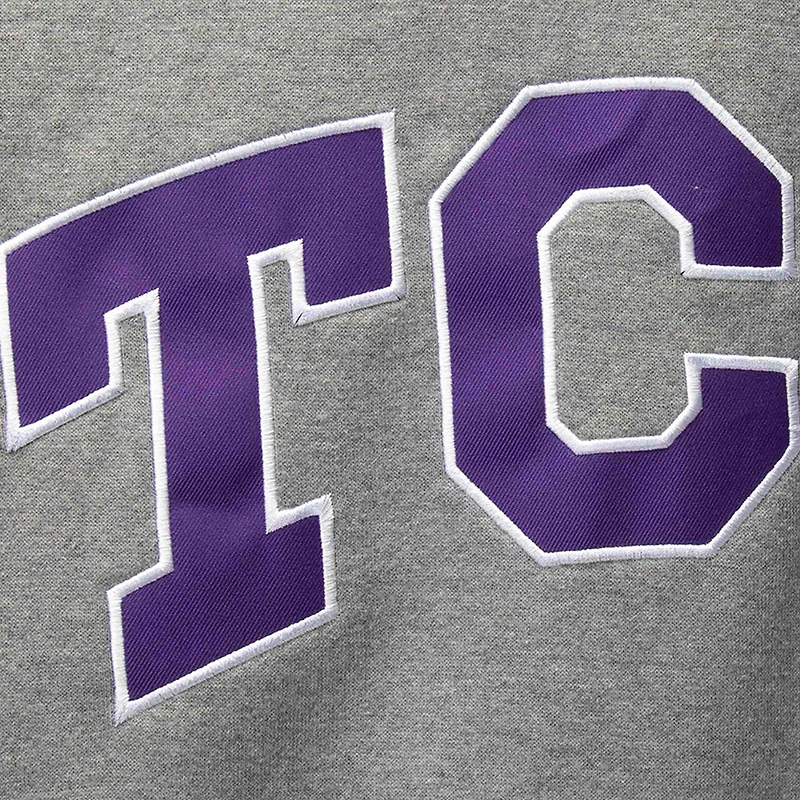 Men's Colosseum Heather Gray TCU Horned Frogs Arch & Logo Crew Neck Sweatshirt