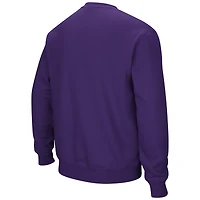 Men's Colosseum Purple TCU Horned Frogs Arch & Logo Tackle Twill Sweatshirt