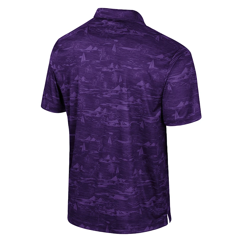 Men's Colosseum Purple TCU Horned Frogs Daly Print Polo