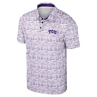 Men's Colosseum Purple TCU Horned Frogs It's Time! Allover Print Polo