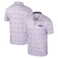 Men's Colosseum Purple TCU Horned Frogs It's Time! Allover Print Polo