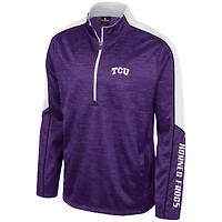 Men's Colosseum Purple TCU Horned Frogs Marled Half-Zip Jacket