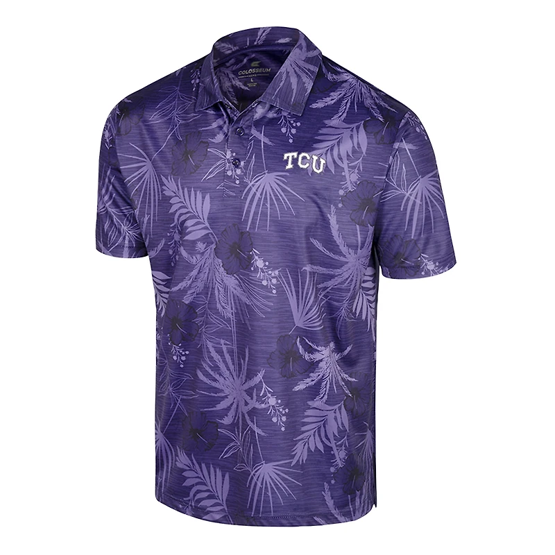 Polo violet Colosseum pour homme de l'équipe TCU Horned Frogs Palms