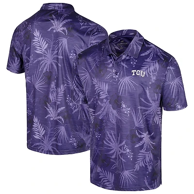 Polo violet Colosseum pour homme de l'équipe TCU Horned Frogs Palms