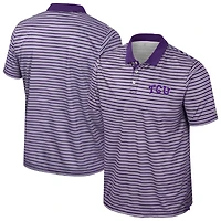Men's Colosseum Purple TCU Horned Frogs Striped Polo