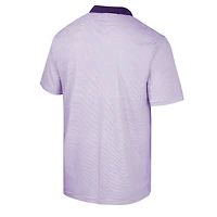 Men's Colosseum White/Purple TCU Horned Frogs Print Stripe Polo