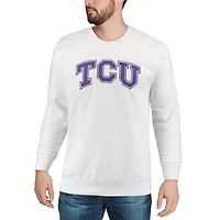Men's Colosseum Black TCU Horned Frogs Arch & Logo Crew Neck Sweatshirt
