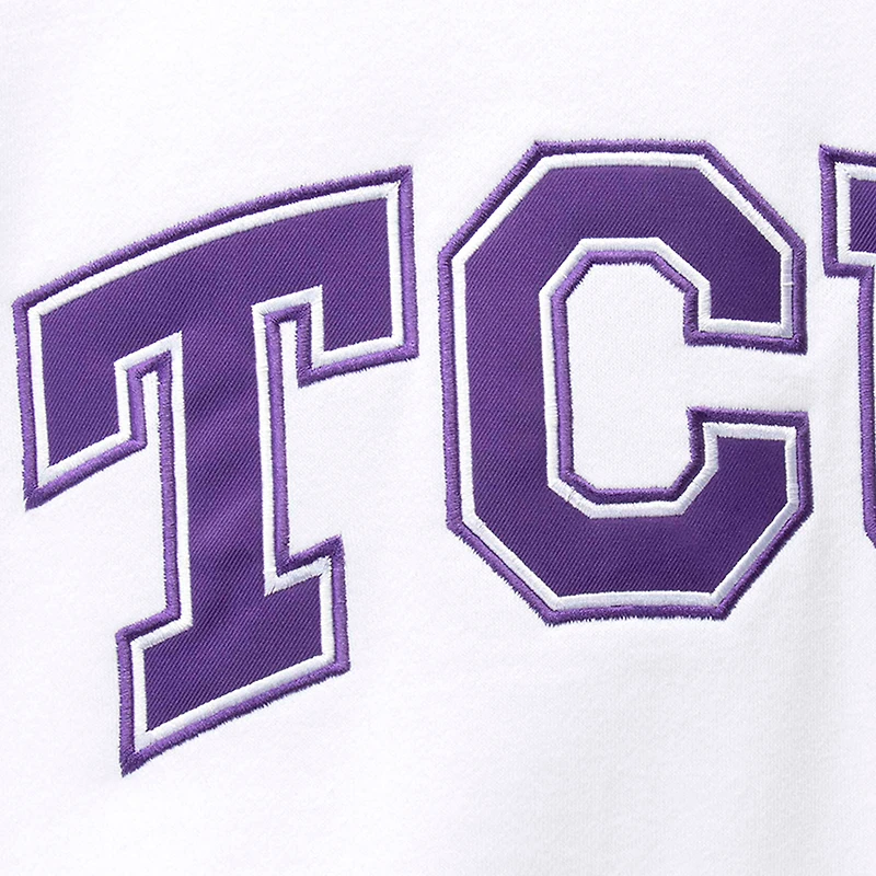 Colosseum White TCU Horned Frogs Arch & Logo Sweat-shirt ras du cou pour homme