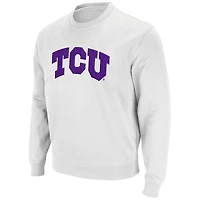 Sweat-shirt en sergé blanc Colosseum pour homme, motif Arch & Logo des Horned Frogs de TCU