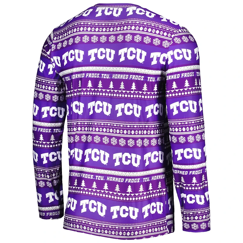 Concepts Sport Violet TCU Horned Frogs Swivel T-shirt et pantalon à manches longues pour homme