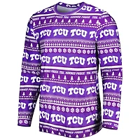 Men's Concepts Sport Purple TCU Horned Frogs Swivel Long Sleeve Top & Pants Sleep Set