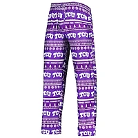 Men's Concepts Sport Purple TCU Horned Frogs Swivel Long Sleeve Top & Pants Sleep Set