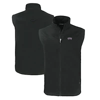 Men's Cutter & Buck  Black TCU Horned Frogs Charter Eco Recycled Full-Zip Vest