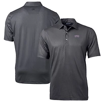 Men's Cutter & Buck Black TCU Horned Frogs Pike Banner Print Polo