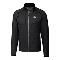 Men's Cutter & Buck Heather Charcoal TCU Horned Frogs Mainsail Sweater-Knit Full-Zip Jacket