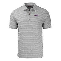 Polo extensible recyclé à rayures et écologiques Forge Eco Heather pour homme, gris chiné, motif Horned Frogs, TCU, grandes tailles