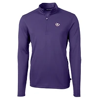 Men's Cutter & Buck Purple TCU Horned Frogs Virtue Eco Pique Recycled Quarter-Zip Pullover Top