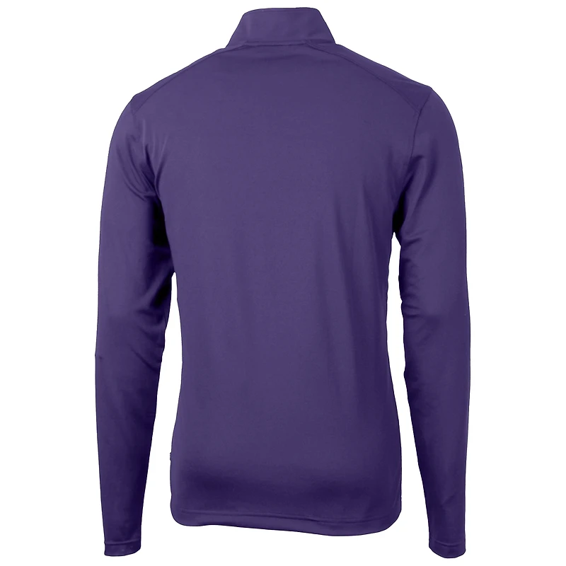 Men's Cutter & Buck Purple TCU Horned Frogs Virtue Eco Pique Recycled Quarter-Zip Pullover Top