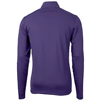 Men's Cutter & Buck Purple TCU Horned Frogs Virtue Eco Pique Recycled Quarter-Zip Pullover Top
