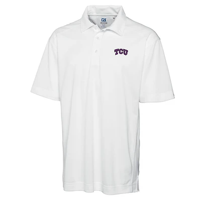 Polo DryTec Genre blanc pour homme Cutter & Buck, motif TCU Horned Frogs, grandes tailles