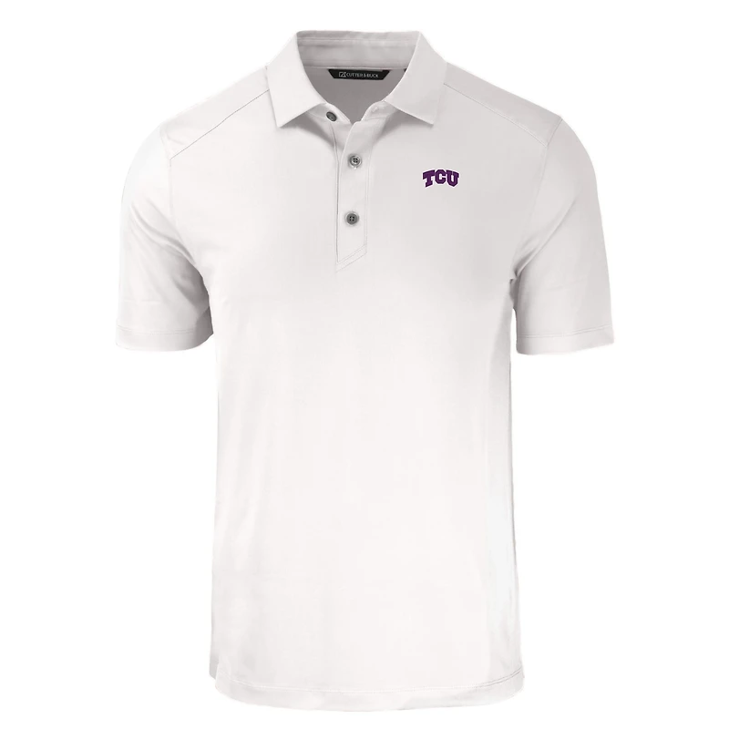 Men's Cutter & Buck White TCU Horned Frogs Forge Eco Stretch Recycled Polo
