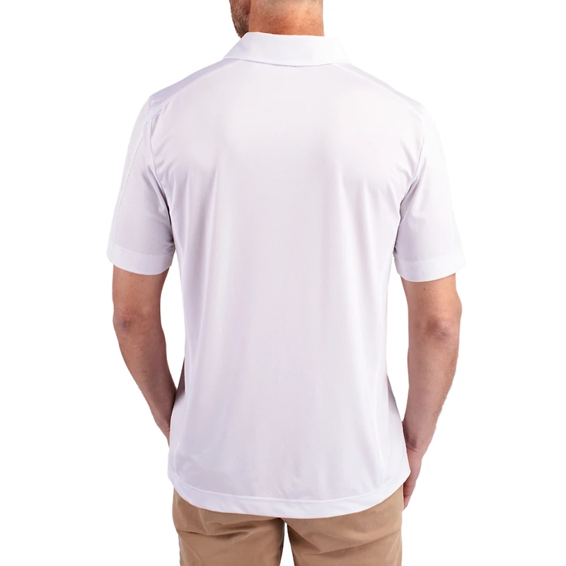 Polo Cutter & Buck blanc pour homme TCU Horned Frogs Prospect Eco texturé extensible recyclé