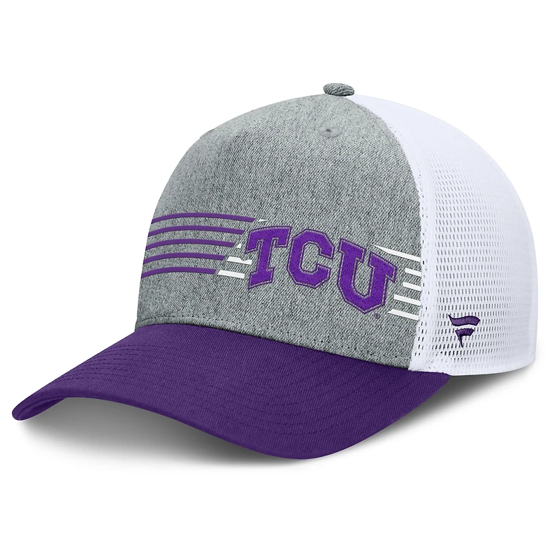 Men's Fanatics Heather Gray/Purple TCU Horned Frogs Profile Trucker Adjustable Hat