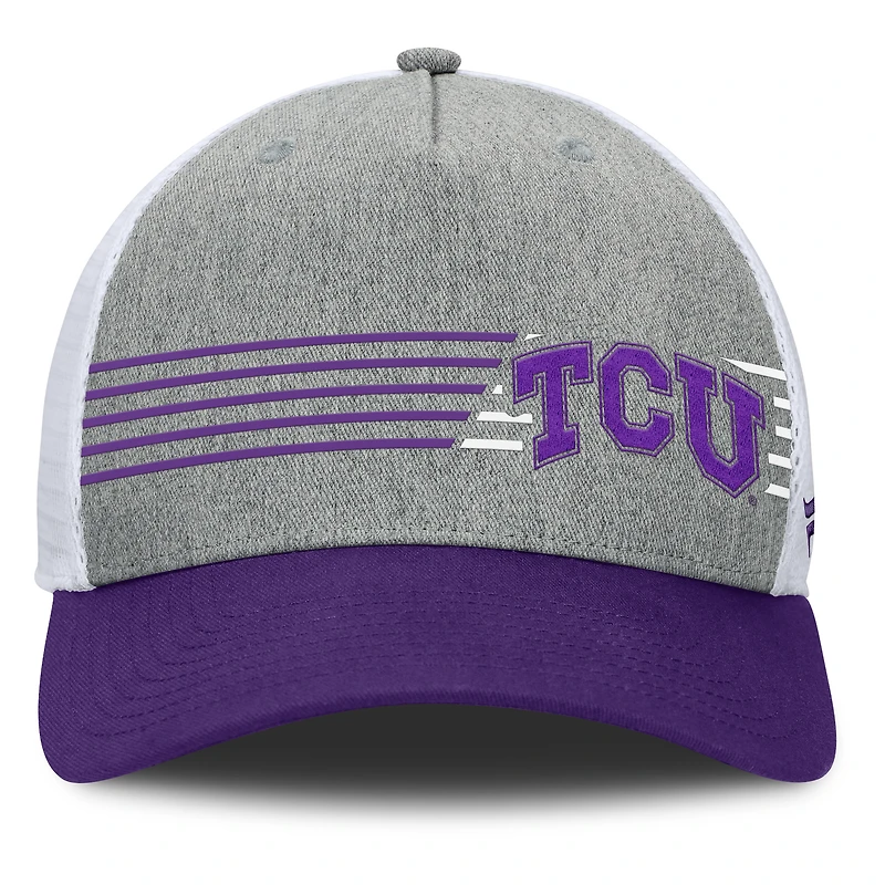 Men's Fanatics Heather Gray/Purple TCU Horned Frogs Profile Trucker Adjustable Hat