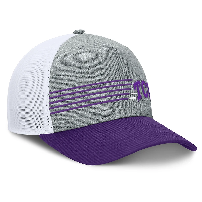 Men's Fanatics Heather Gray/Purple TCU Horned Frogs Profile Trucker Adjustable Hat