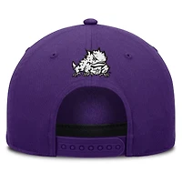 Casquette ajustable Fanatics violette TCU Horned Frogs avec corde de balle de faute