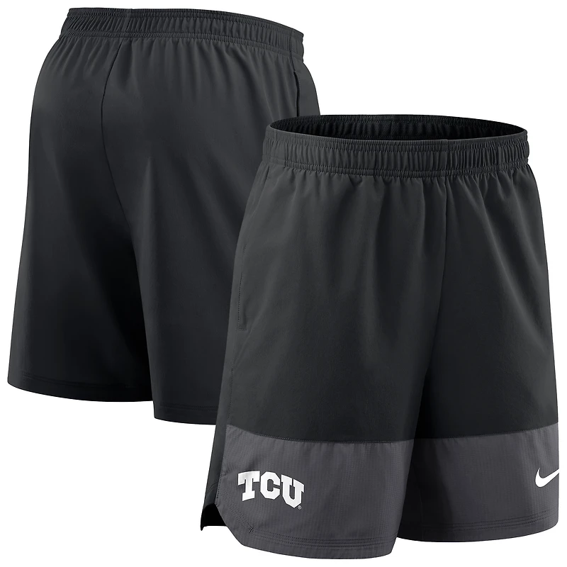 Short Nike noir pour homme TCU Horned Frogs 2025 Sideline Performance