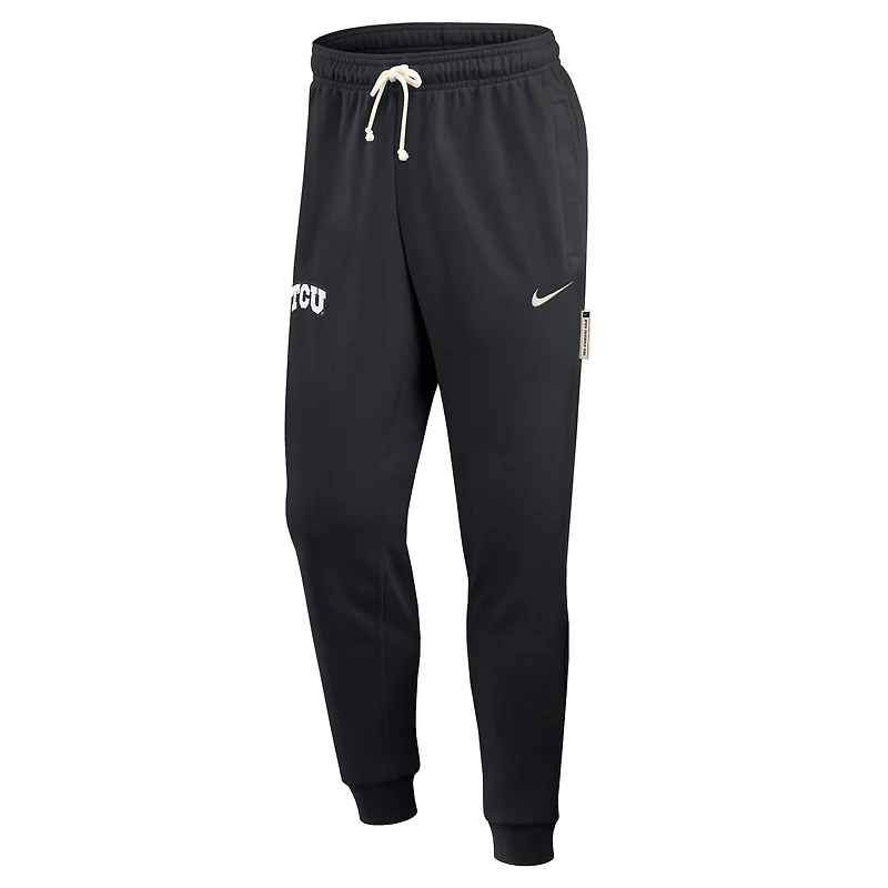 Men's Nike Black TCU Horned Frogs 2025 Sideline Standard Issue Dri-FIT Taper Sweatpants