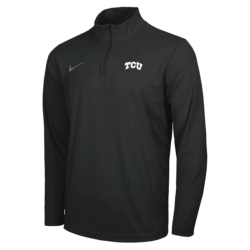 Men's Nike Black TCU Horned Frogs Intensity Performance Quarter-Zip Pullover