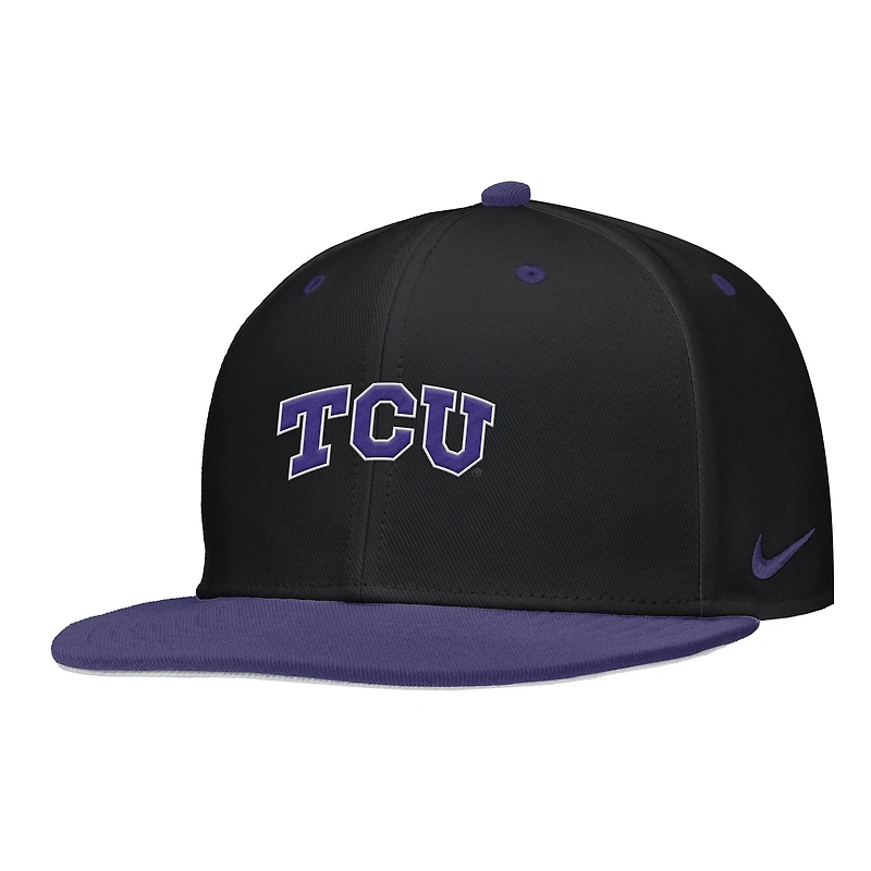 Casquette de baseball Nike noire pour homme TCU Horned Frogs On-Field Performance