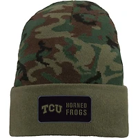 Bonnet en tricot à revers Nike Camo TCU Horned Frogs Military Pack pour homme