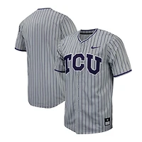 Maillot de baseball réplique à fines rayures Nike TCU Horned Frogs pour homme gris